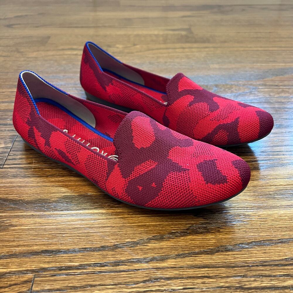 Rothy's Red Camo Flats Shoes Retired Camouflage Print Women's Size 8 EUC - Picture 2 of 9